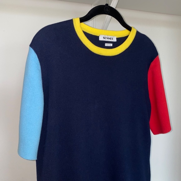 Sunnei color block knit t-shirt - Picture 3 of 6